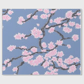 Kersenbloesem pastelpatroon cadeaupapier (Vlak)