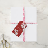 kersenbloesem poëzie rood wit elegant sakura cadeaulabel (Met Touw)