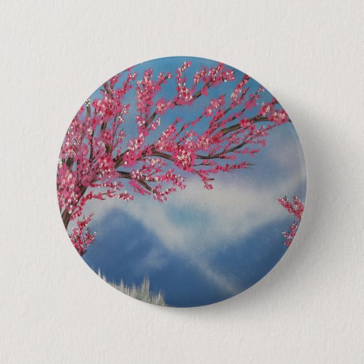 Kersenbloesem Ronde Button 5,7 Cm (Voorkant)