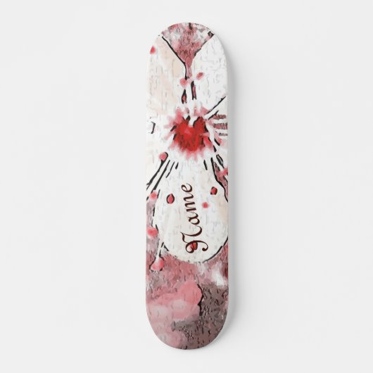Kersenbloesem, rood en witte gierig sakura skateboard (Voorkant)
