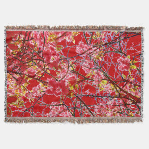 Kersenbloesem Rood Roze Bloemendesign Deken