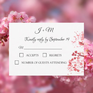 Kersenbloesem Roze Bloemen Moderne RSVP Kaartje