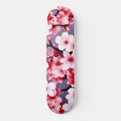 Kersenbloesem roze bloemmotief skateboard (Voorkant)