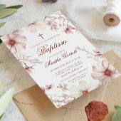 Kersenbloesem roze en witte meisjes doop kaart