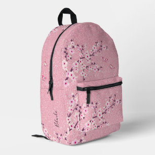 Kersenbloesem Roze Glitters Bedrukte Rugzak