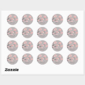 Kersenbloesem roze/grijze cirkel sticker (Vel)