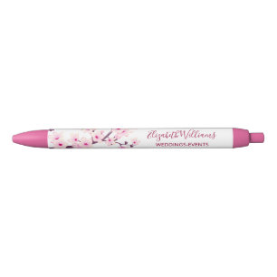 Kersenbloesem Roze Wit Zakelijk Zwarte Inkt Pen
