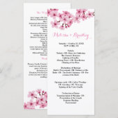 Kersenbloesem Roze Witte  flora  ceremonie Program Programma (Voorkant / Achterkant)