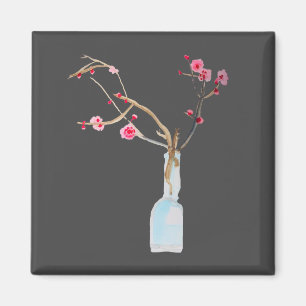 Kersenbloesem sakura aquarel kunst magneet