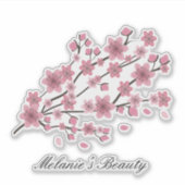 Kersenbloesem Sakura Gradiënt Roze Schoonheid Sticker (Voorkant)
