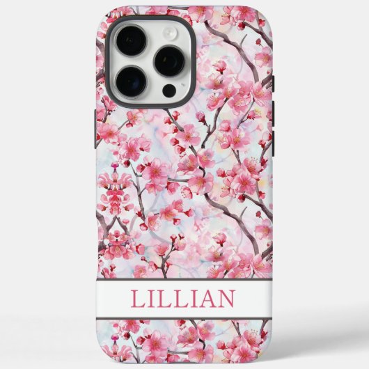 Kersenbloesem Sakura met monogram Case-Mate iPhone Case (Achterkant)