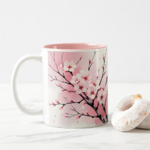 Kersenbloesem Sakura Mok Elegante Roze Waterverf