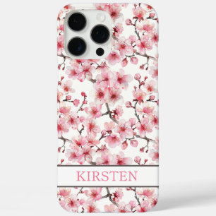 Kersenbloesem Sakura Patroon Geborduurd Monogram iPhone 16 Pro Max Hoesje