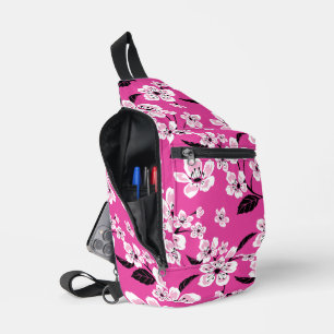 KERSENBLOESEM - SAKURA PATROON IN ROZE SLING BAG