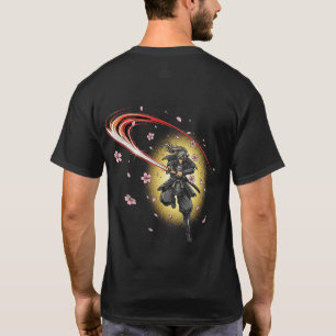 Kersenbloesem Samurai Zwaard Dubbelzijdig Elegan T-shirt
