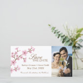 Kersenbloesem Save The Date uitnodiging (Staand voorkant)