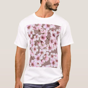 Kersenbloesem takken Waterverf Patroon T-shirt