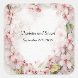 Kersenbloesem Vierkante Sticker