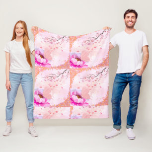 Kersenbloesem Vlinder Dekbed Fleece Deken
