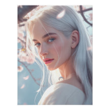 Kersenbloesem Vrouw Portret Vrouwelijke Poster