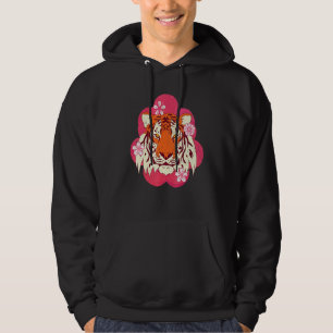Kersenbloesem Wilde Dier Sakura Aziatische Kat Tij Hoodie