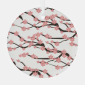 Kersenbloesem:  wit naadloos. glas ornament (Achterkant)