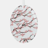 Kersenbloesem:  wit naadloos. glas ornament (Voorkant links)