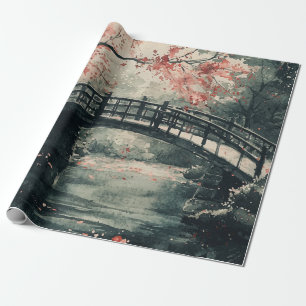 Kersenbloesembrug Sumi-E Landschap Cadeaupapier