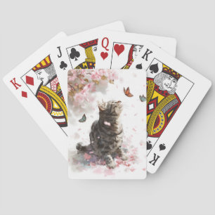Kersenbloesemkat en Vlinders (11) Pokerkaarten