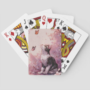 Kersenbloesemkat en Vlinders (2) Pokerkaarten