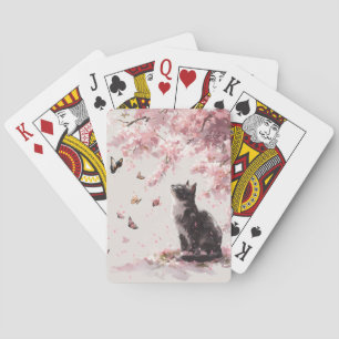 Kersenbloesemkat en Vlinders (9) Pokerkaarten