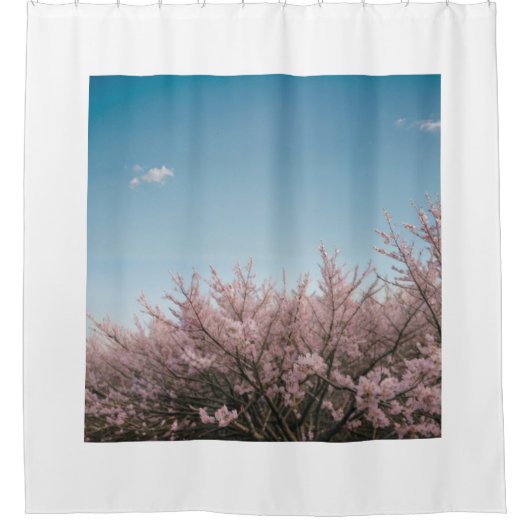 kersenbloesemlandschap douchegordijn (Voorkant)