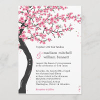 Kersenbloesems bruiloft uitnodigingen