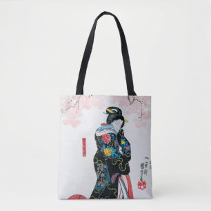 Kersenbloesems en Japanse vrouwen, Kuniyoshi Draagtas