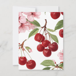 Kersenbloesems en Kersen Feestdagenkaart