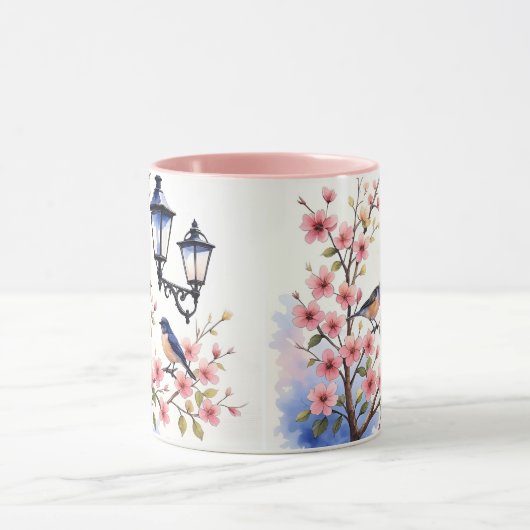 Kersenbloesems en vogels mok (Midden)