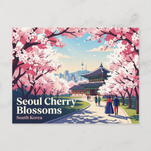 Kersenbloesems in Seoul Zuid-Korea Briefkaart