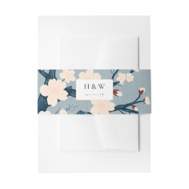 Kersenbloesems japandi bruiloft uitnodiging uitnodigingen wikkel