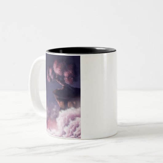 Kersenbloesems Kleur Accent Mok (Voorkant links)