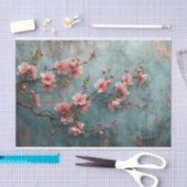 Kersenbloesems met rustieke achtergrond tissuepapier (Craft)