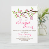 Kersenbloesems metselaar pot bruiloft repetitie di kaart (Staand voorkant)