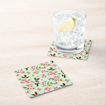 Kersenbloesems Mint Achtergrond Papier Onderzetter