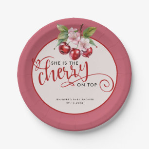 Kersenbloesems   Roze Meisje Baby shower Papieren Bordje