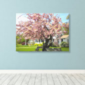 Kersenbloesems verpakt canvas afdruk (Insitu (Houten vloer))