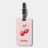 Kersenboog roze naam bagagelabel (Voorkant verticaal)