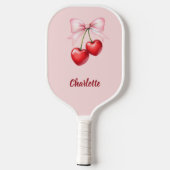 Kersenboog roze naam pickleball paddle (Achterkant)