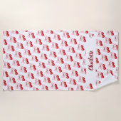 Kersenboog roze naam strandlaken (Voorkant)