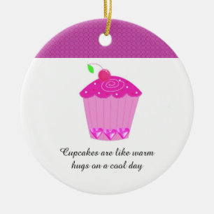 Kersencupcake met tekst keramisch ornament