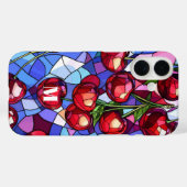 Kersenfruit Glas in lood monogram Case-Mate iPhone Case (Achterkant (horizontaal))