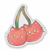 Kersenfruitkatten Sticker (Voorkant)